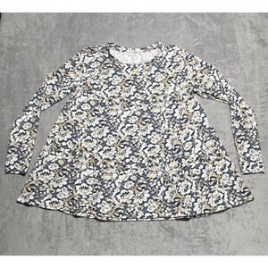 Peruvian Connection Shirt Medium Large Lilou Top Floral Lagenlook Loose Flowy